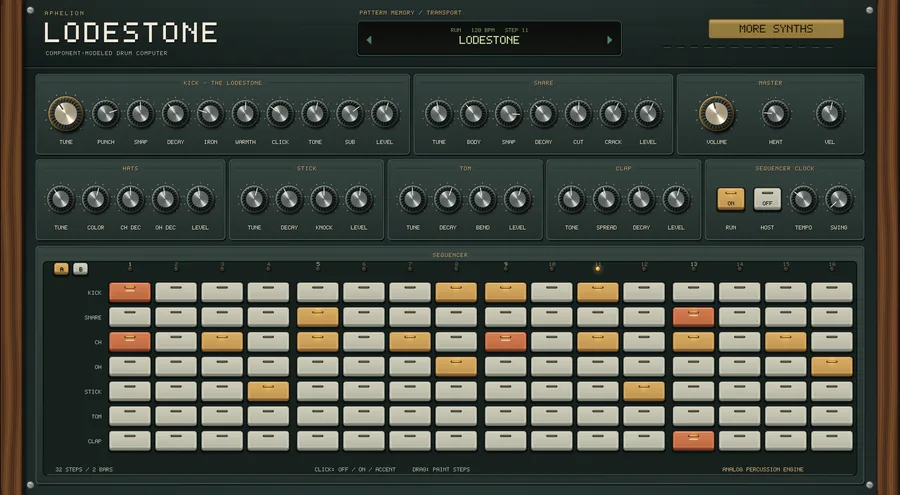 The Lodestone front panel